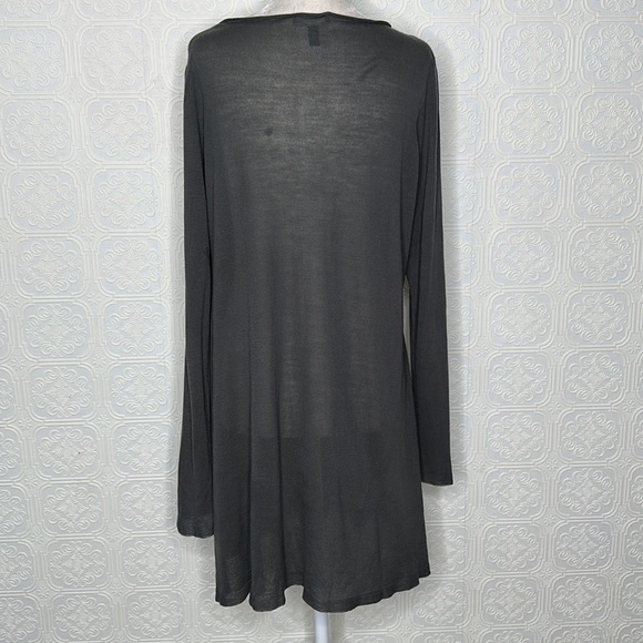 Eileen Fisher | Lightweight Sheer Knit Tunic in a Charcoal Color - Picture 3 of 9